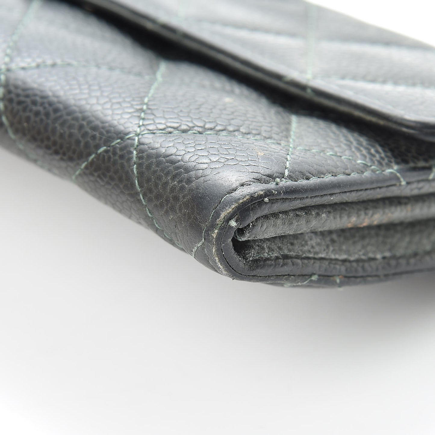 Iridescent Caviar Quilted Large Flap Wallet