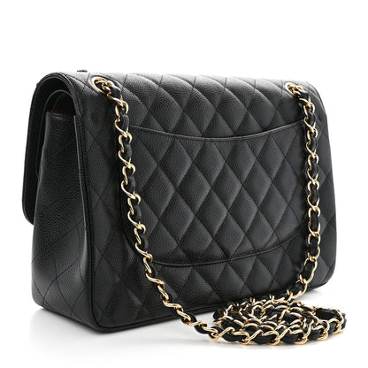 Chanel Caviar Quilted Jumbo Double Flap Black 3 of 12