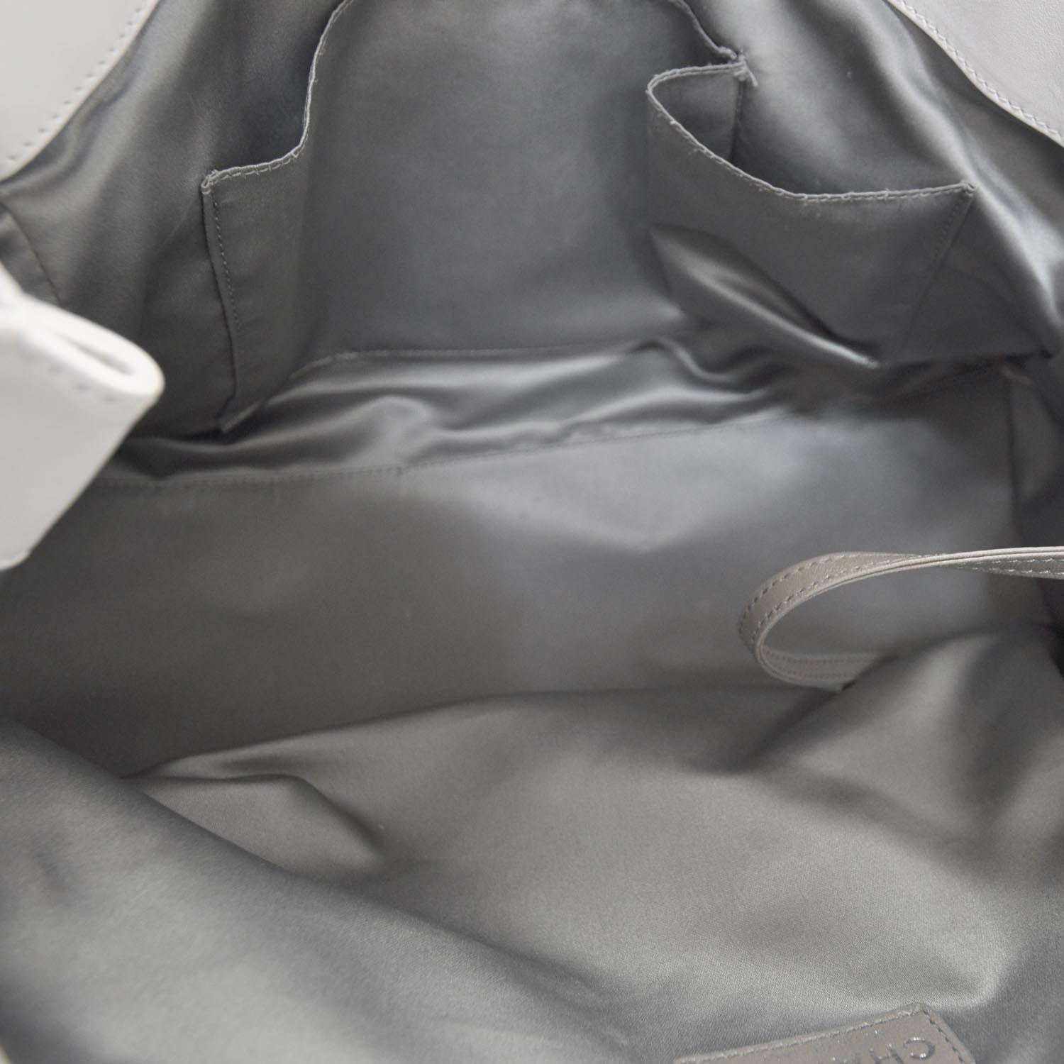 Chanel Leather Modern Chain Tote White 6 of 10