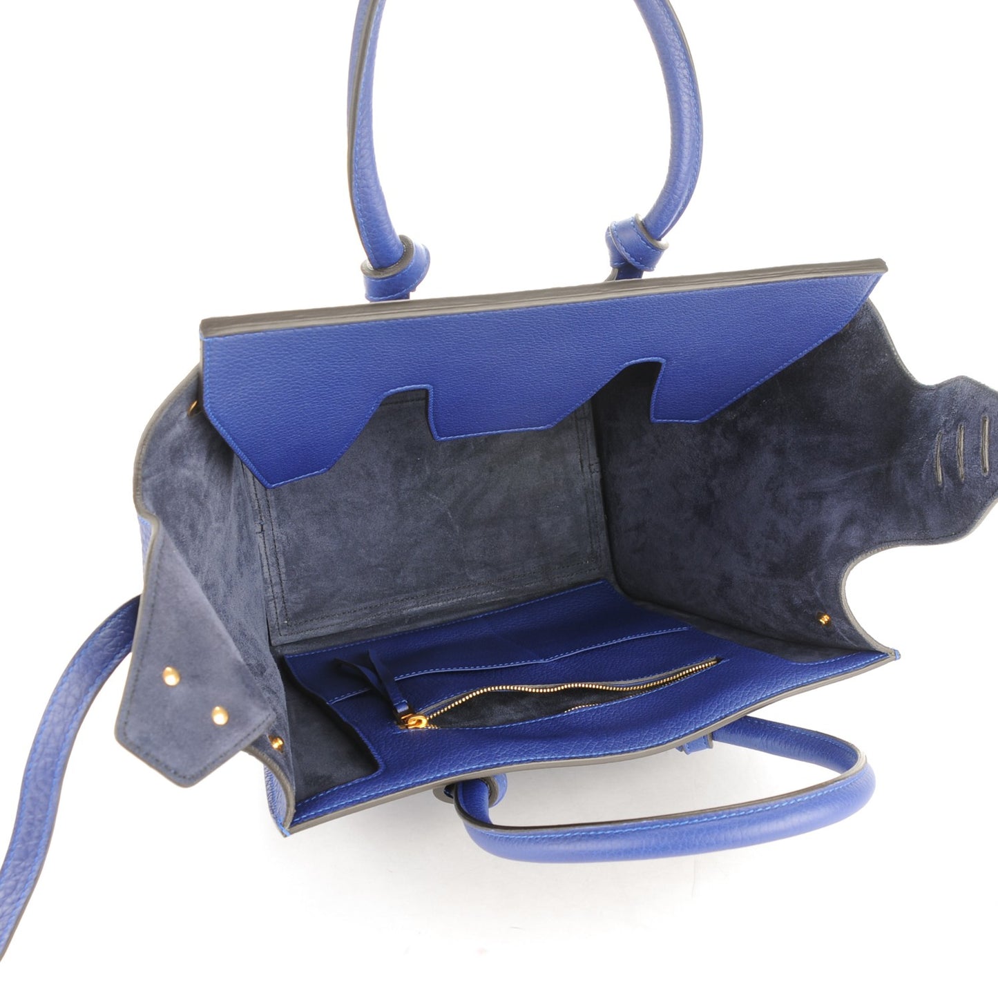 Crisped Calfskin Mini Tie Knot Tote Indigo