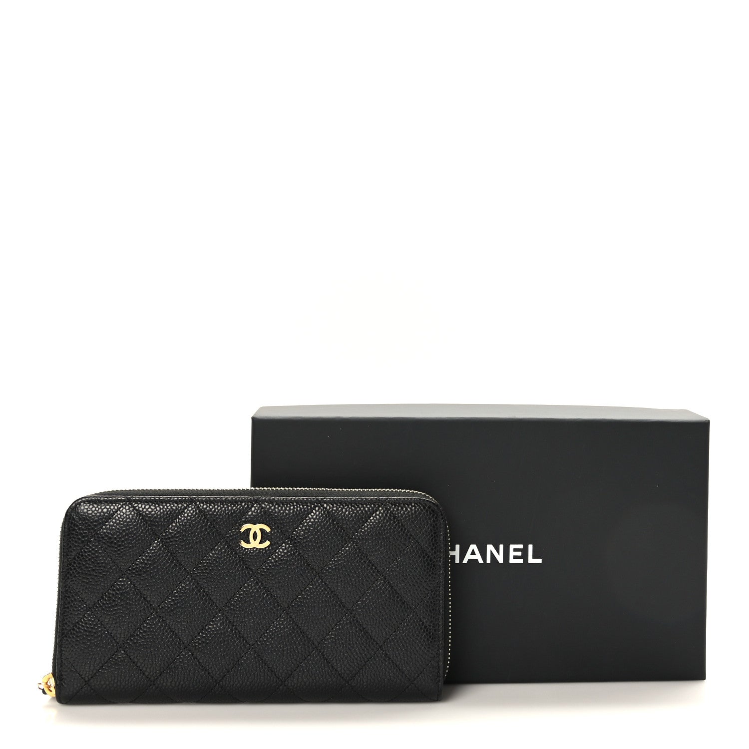 Chanel Caviar Quilted Large Gusset Zip Around Wallet Black 9 of 9