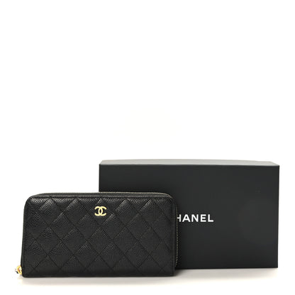 Chanel Caviar Quilted Large Gusset Zip Around Wallet Black 9 of 9