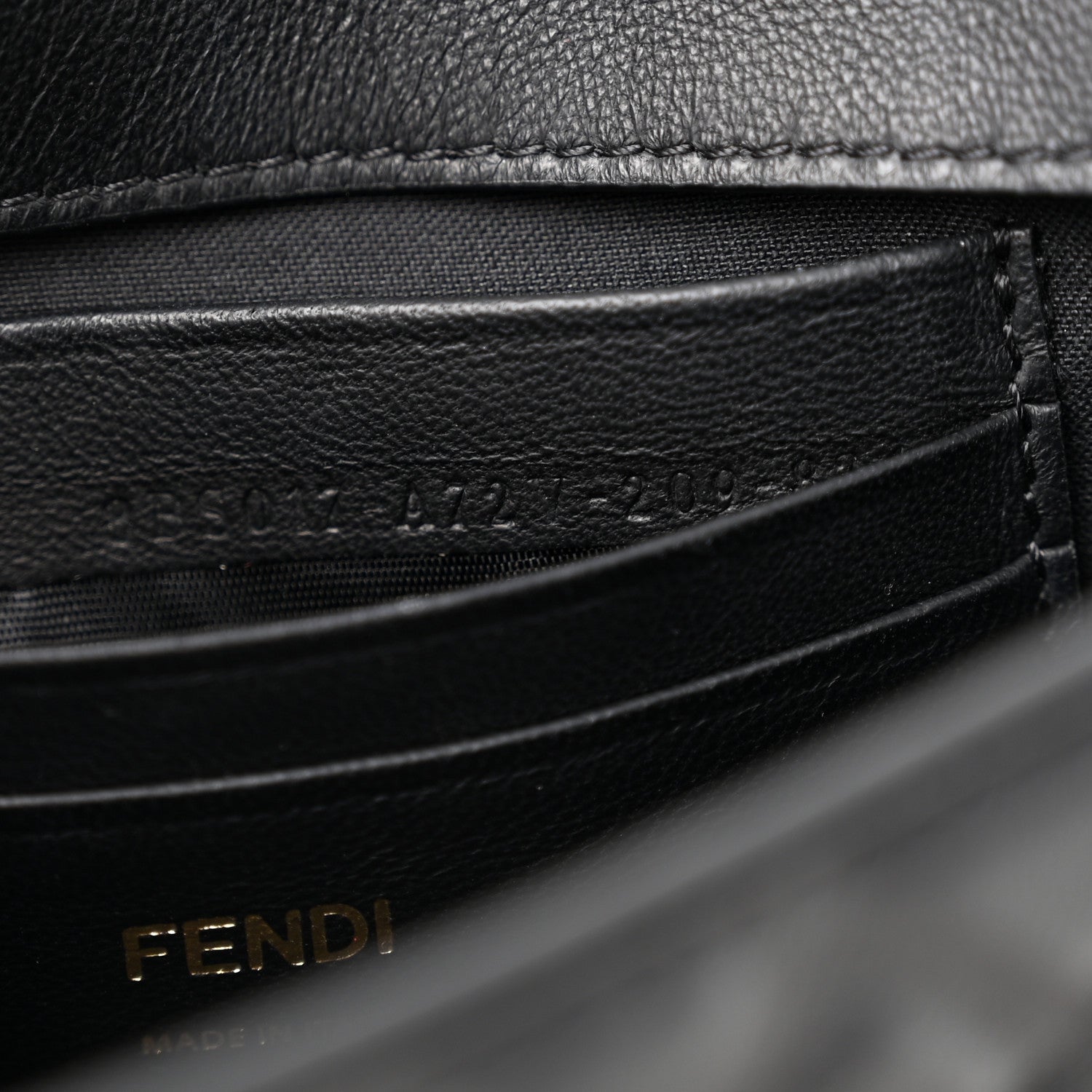 Fendi Nappa FF 1974 Embossed Mini Baguette Black 7 of 12