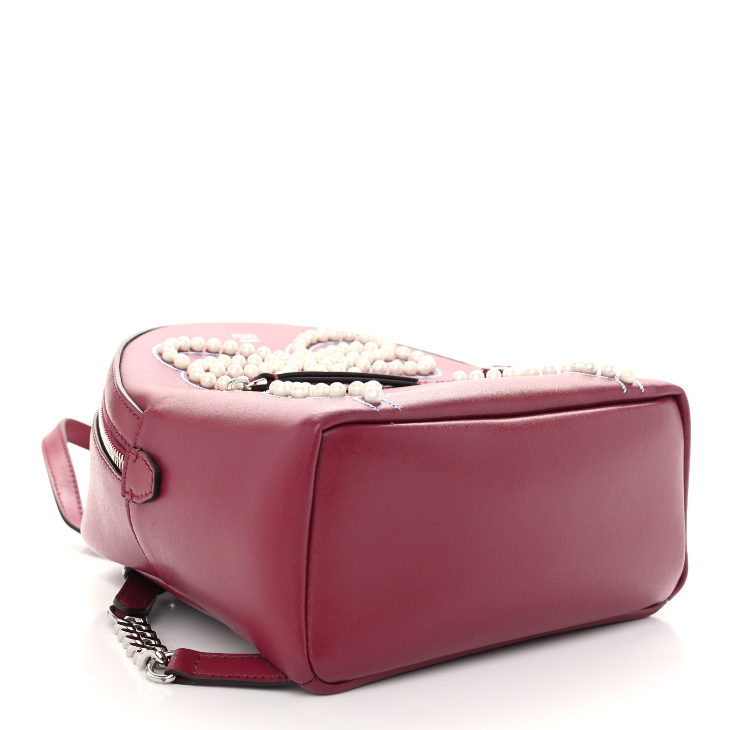 Fendi Vitello Liberty Pearl Romantic Bow Mini Backpack Black Cherry 4 of 9