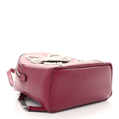 Fendi Vitello Liberty Pearl Romantic Bow Mini Backpack Black Cherry 4 of 9