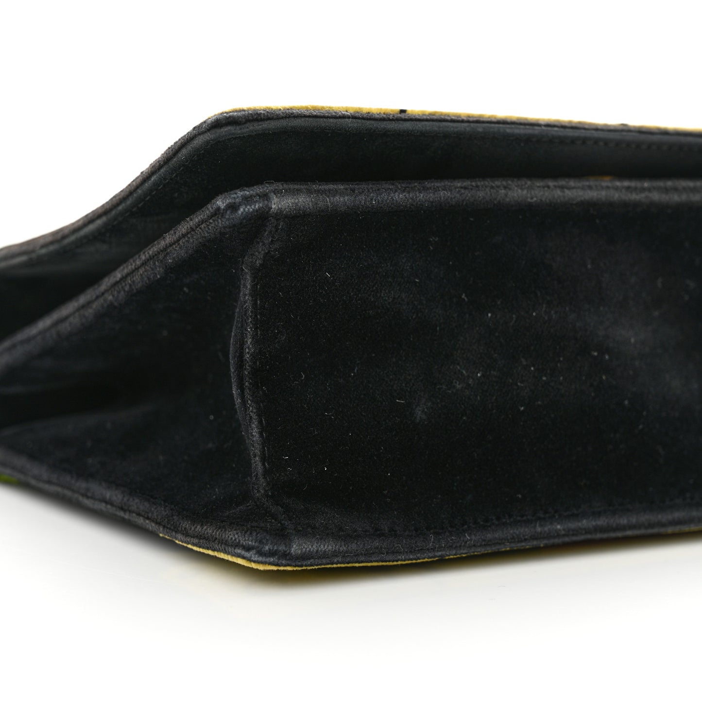 Velluto Ricamo Cahier Shoulder Bag Black