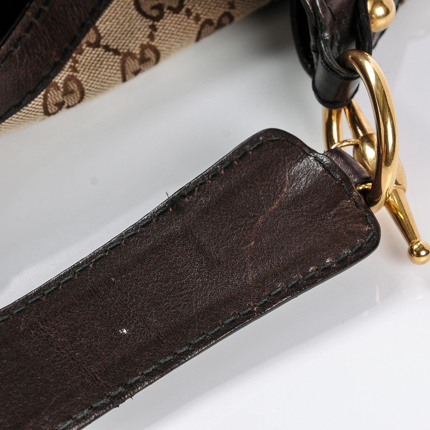 Gucci Monogram Large Jockey Hobo Dark Brown 9 of 13