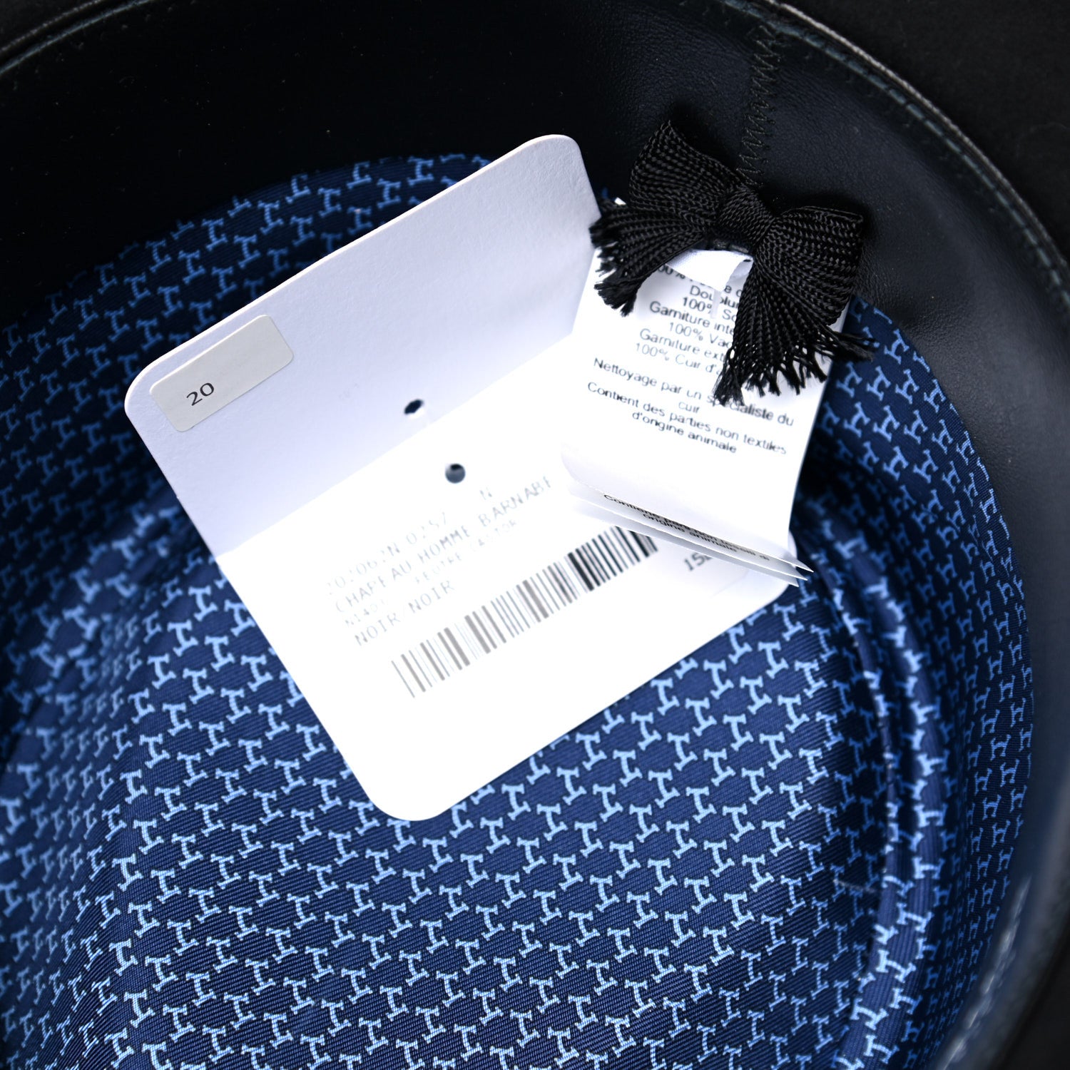 Hermes Felt Alligator Mens Barnabe Hat 57 Black 8 of 10