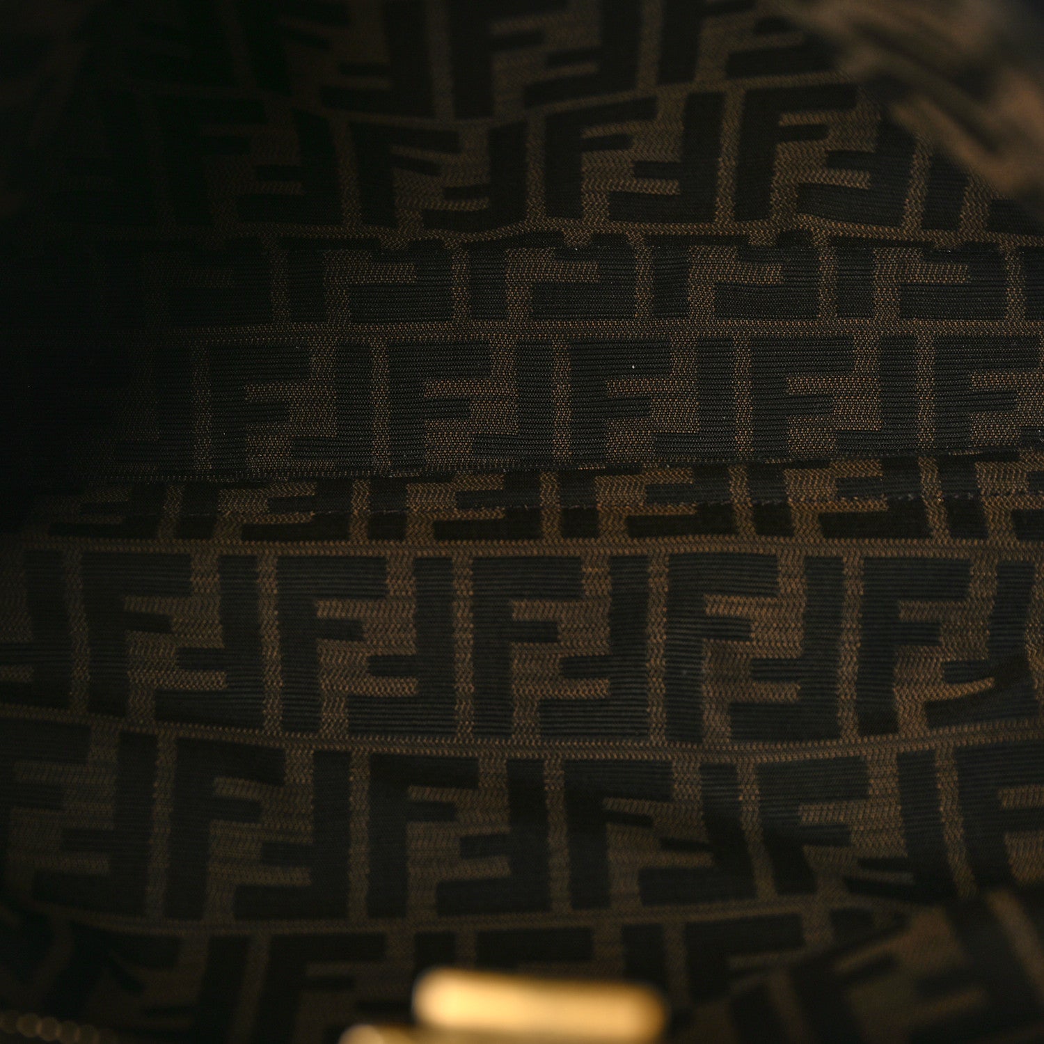 Fendi Goatskin Zucca Large Peekaboo Iconic Satchel Black Tobacco 6 of 9