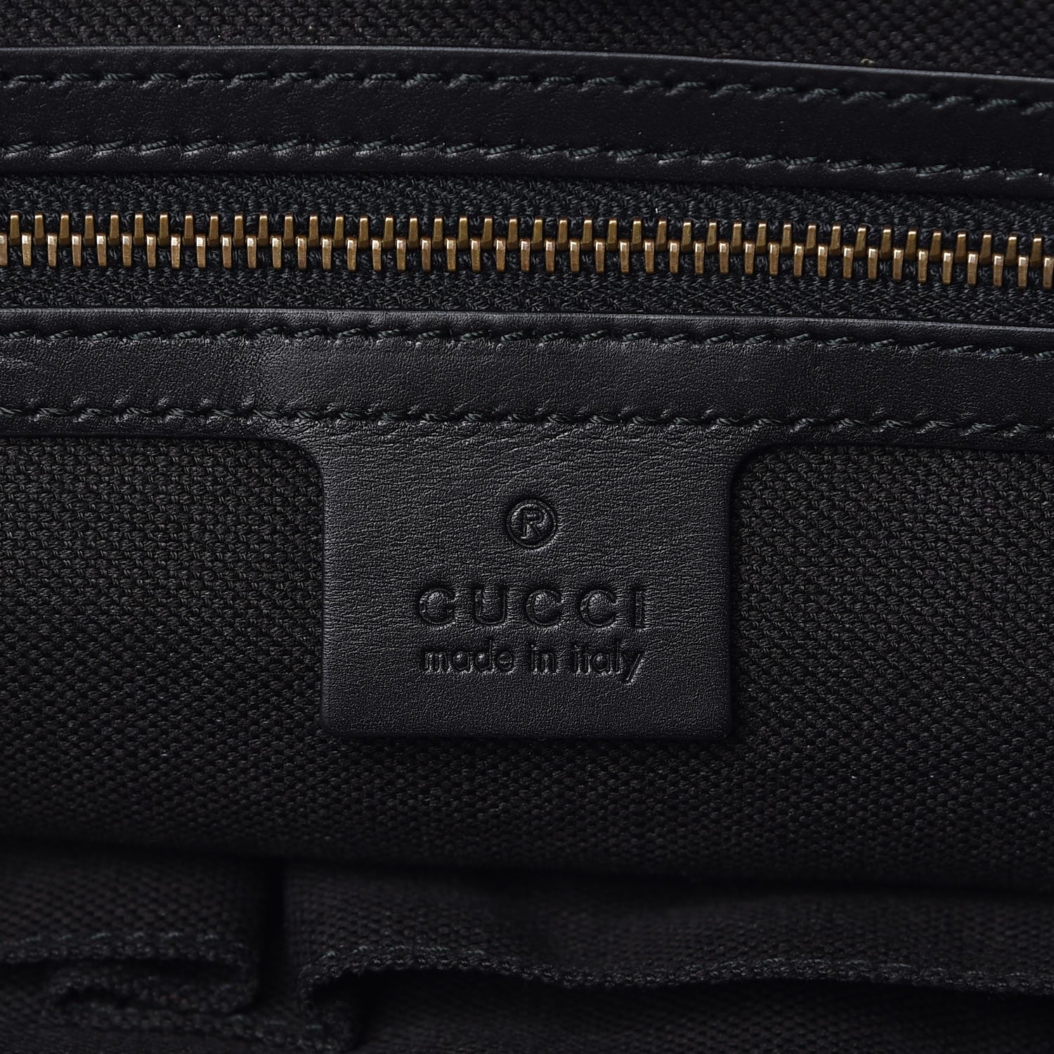 Gucci Nubuck Brocade Medium Soft Stirrup Tote Black 6 of 12