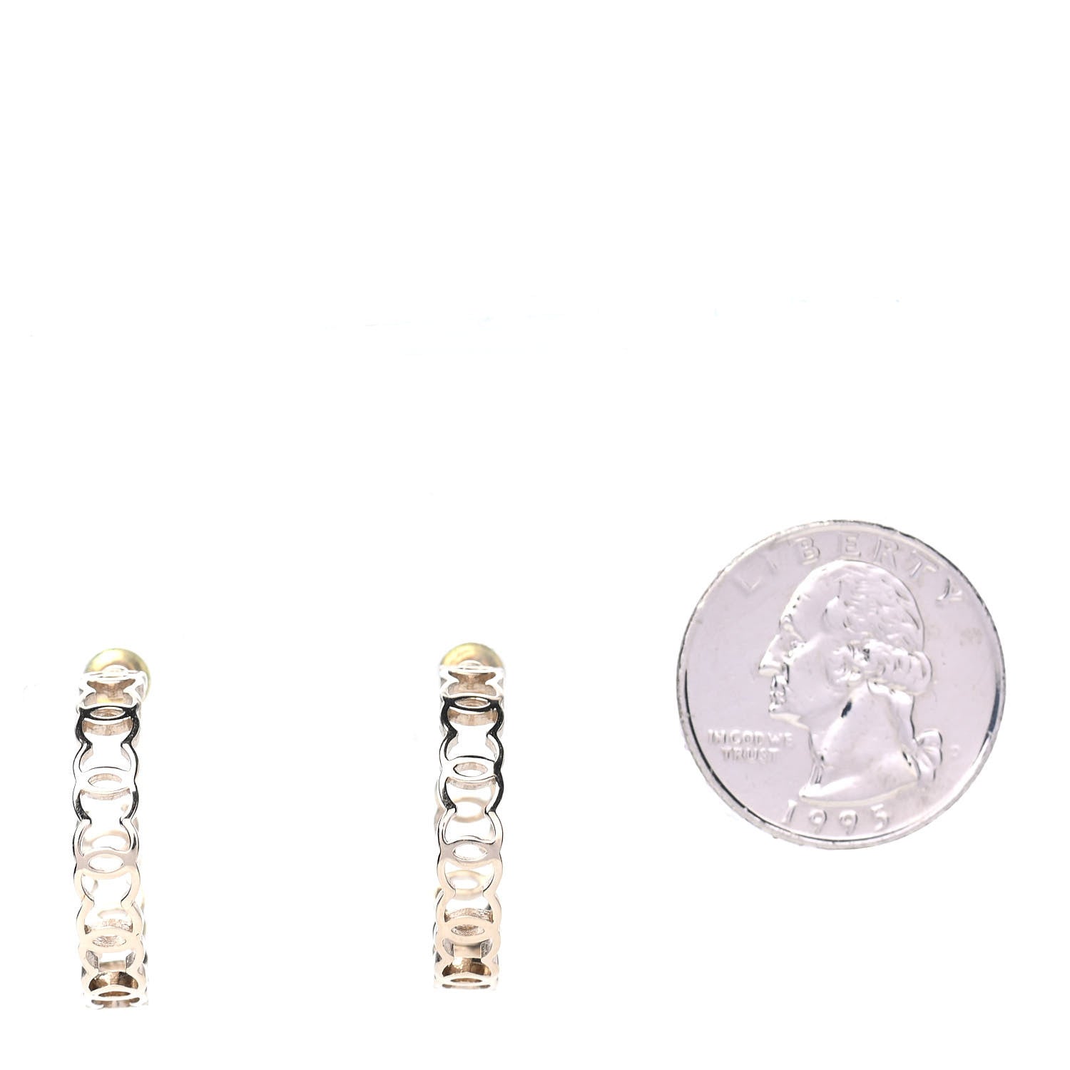 Chanel Metal CC Hoop Earrings Gold 2 of 4