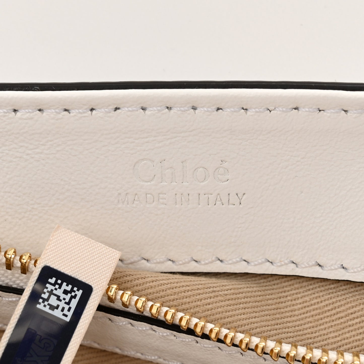 Calfskin Crocodile Embossed Small C Double Carry Bag Brilliant White