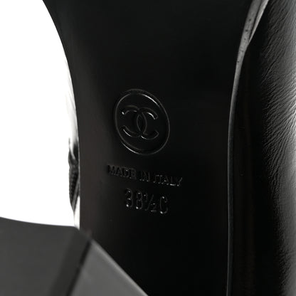 Chanel Shiny Calfskin Patent Cap Toe CC Short Boots 38.5 Black 14 of 20