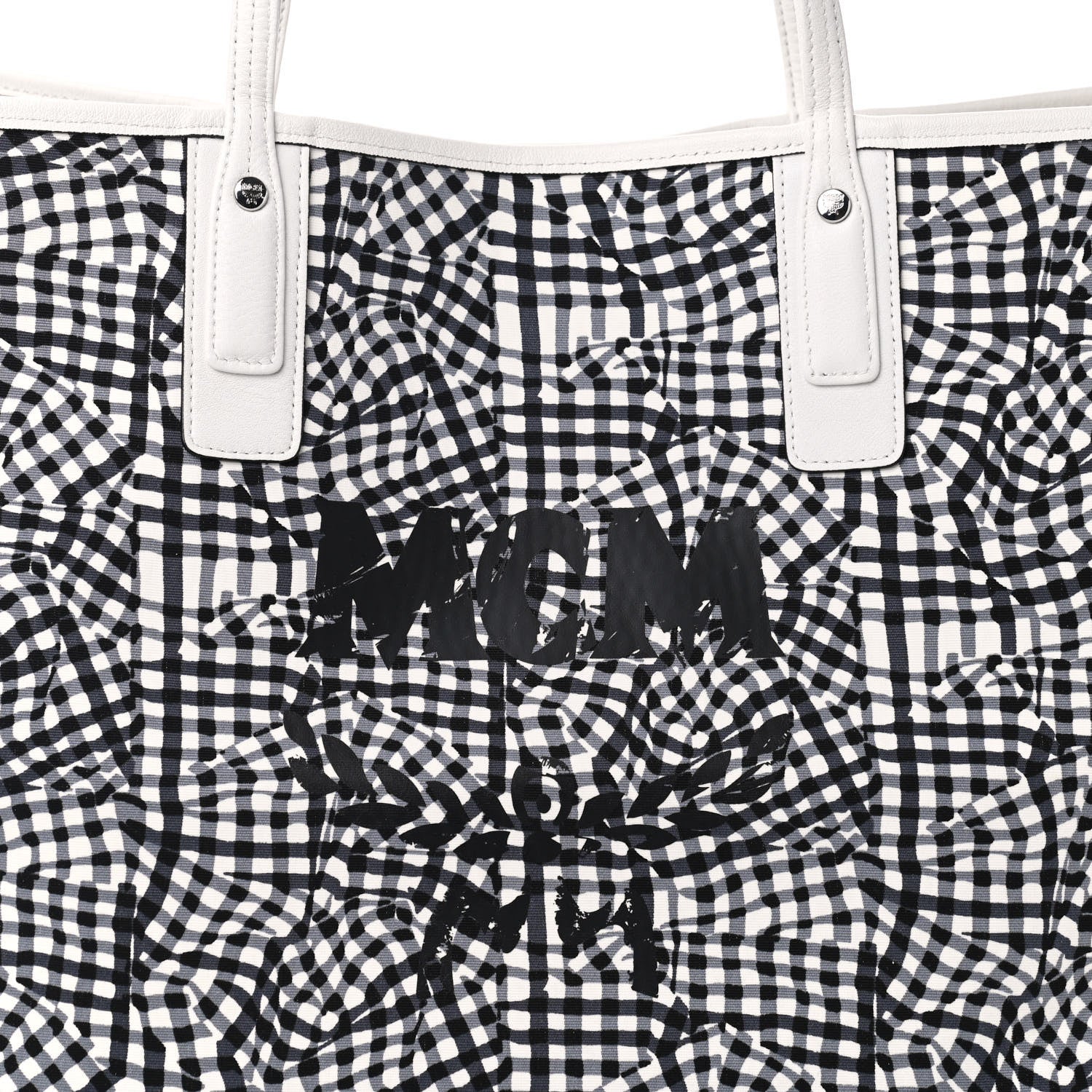 MCM Visetos Large Liz Reversible Shopper Tote White 16 of 16