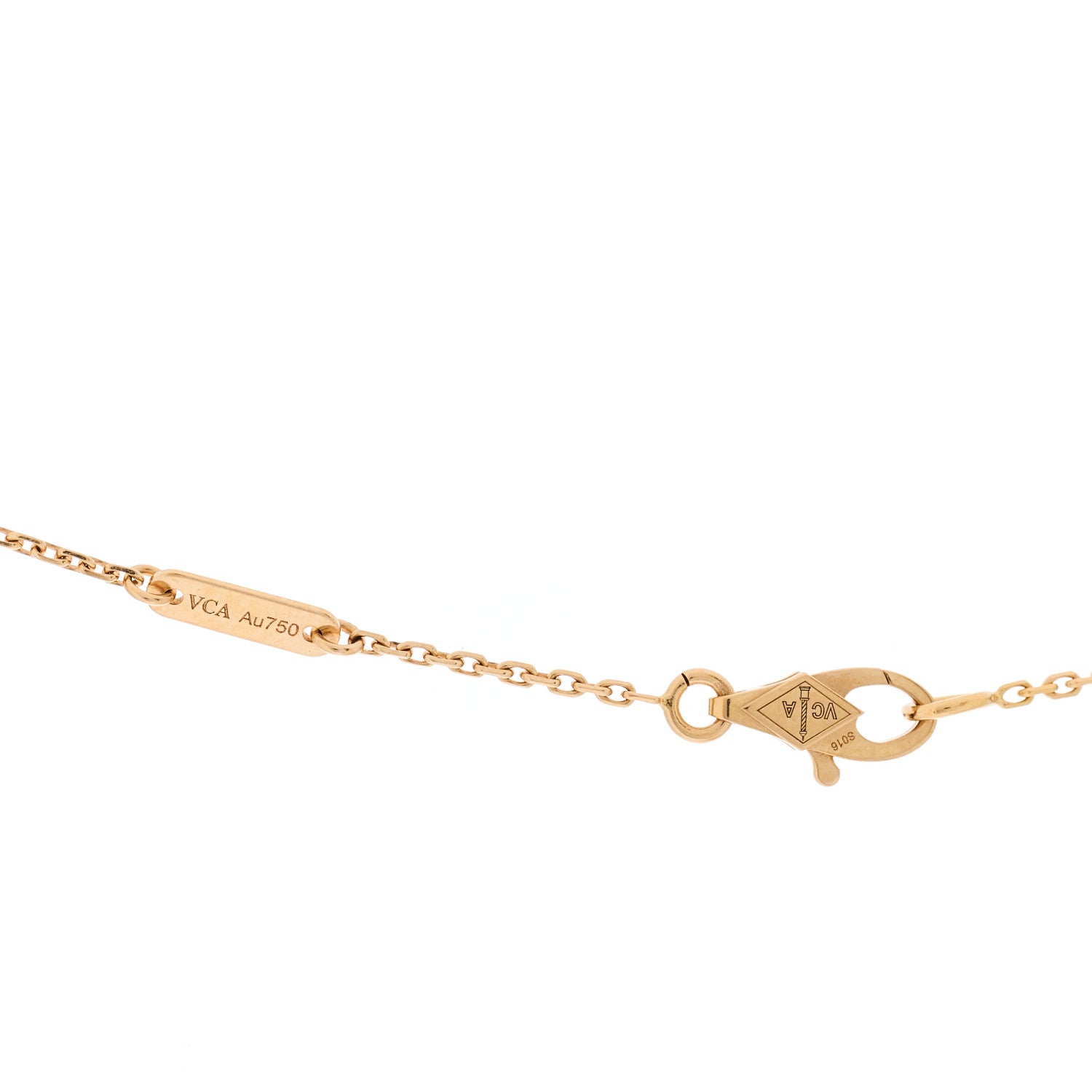 Van Cleef & Arpels 18K Rose Gold Carnelian Sweet Alhambra Pendant Necklace 9 of 10
