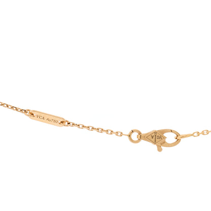 Van Cleef & Arpels 18K Rose Gold Carnelian Sweet Alhambra Pendant Necklace 9 of 10