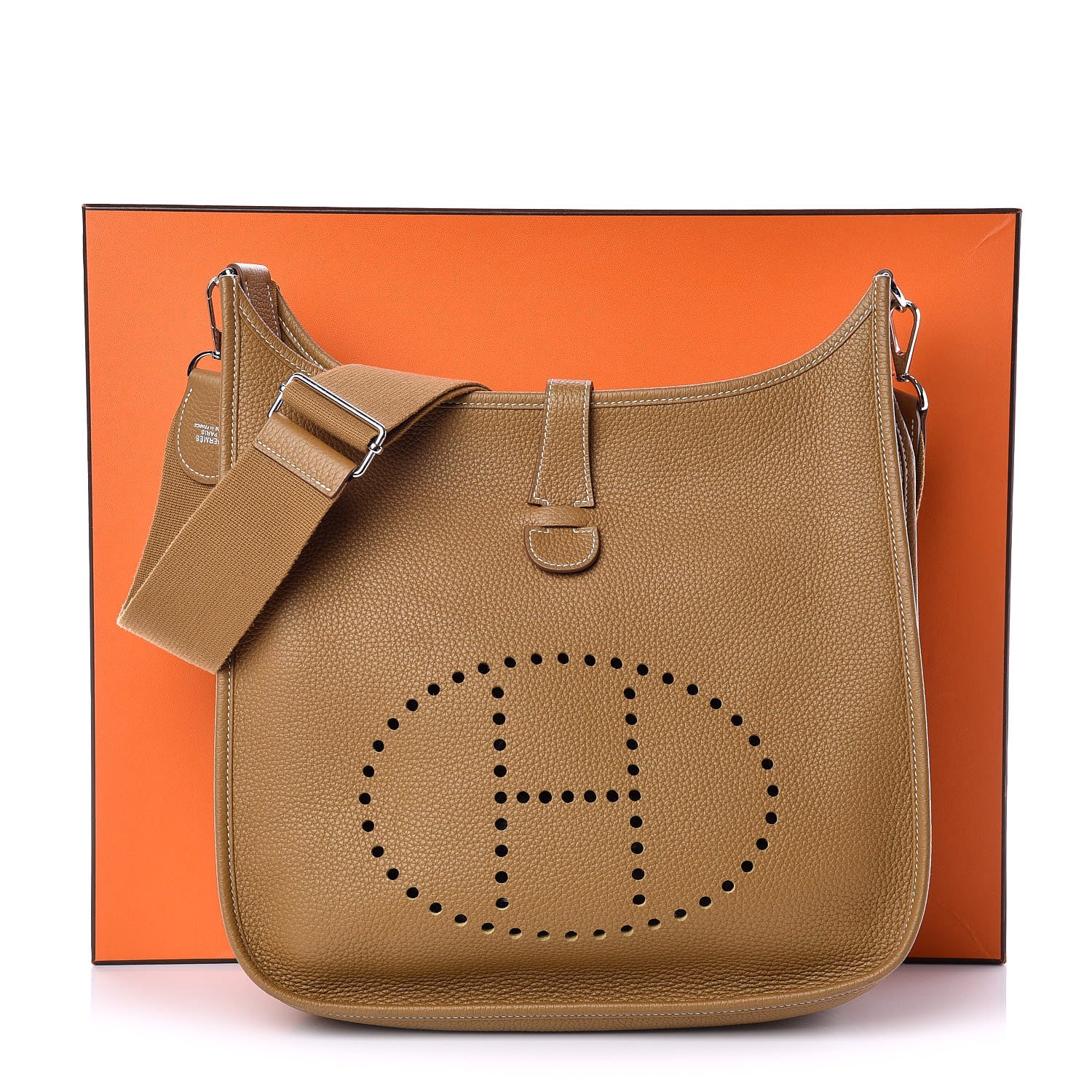 Hermes Taurillon Clemence Evelyne III GM Sable 12 of 12