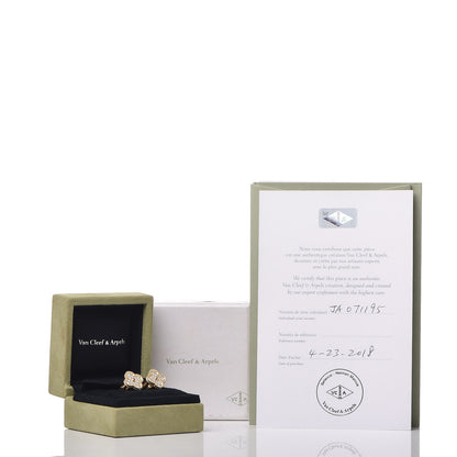 Van Cleef & Arpels 18K Yellow Gold Diamond Vintage Alhambra Earrings 5 of 5