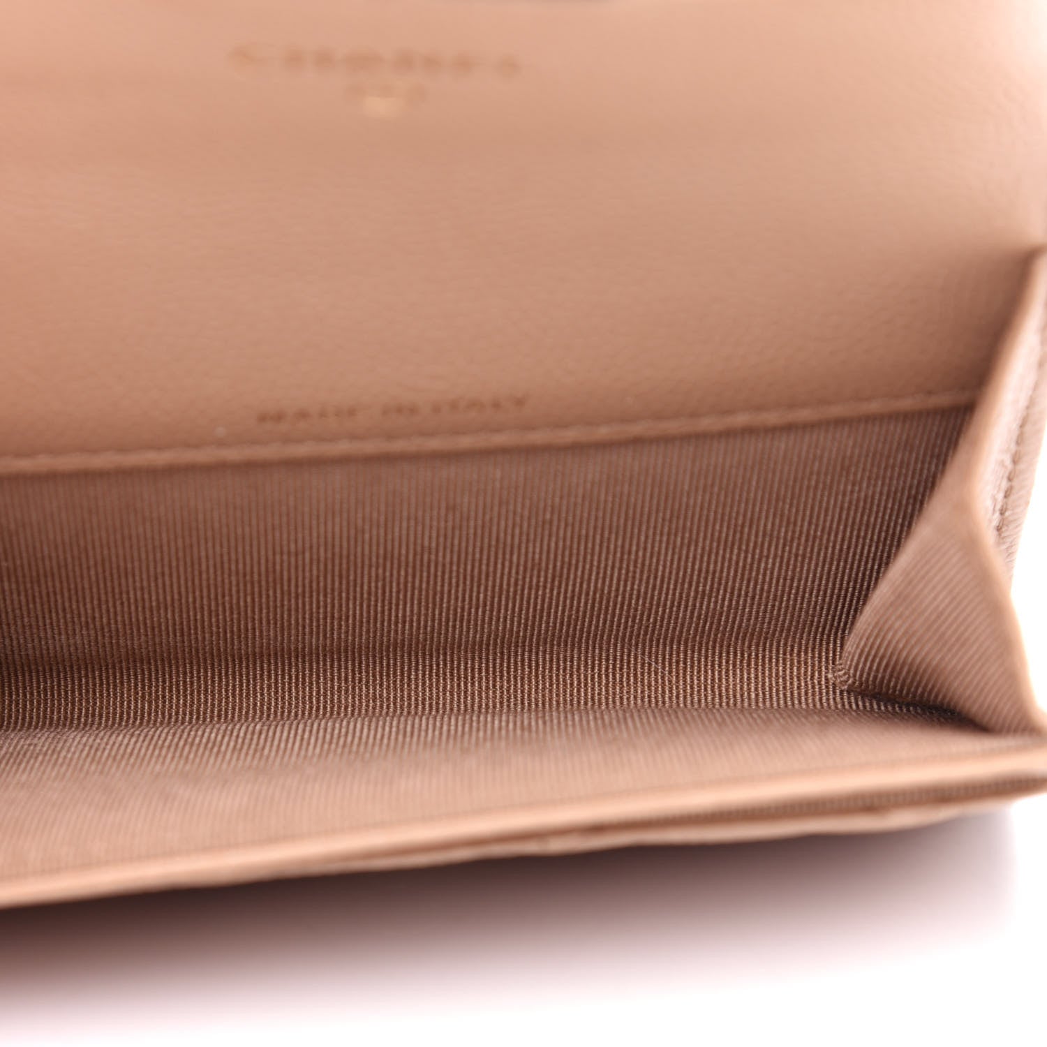 Chanel Caviar Quilted Flap Card Holder Wallet Beige 5 of 9