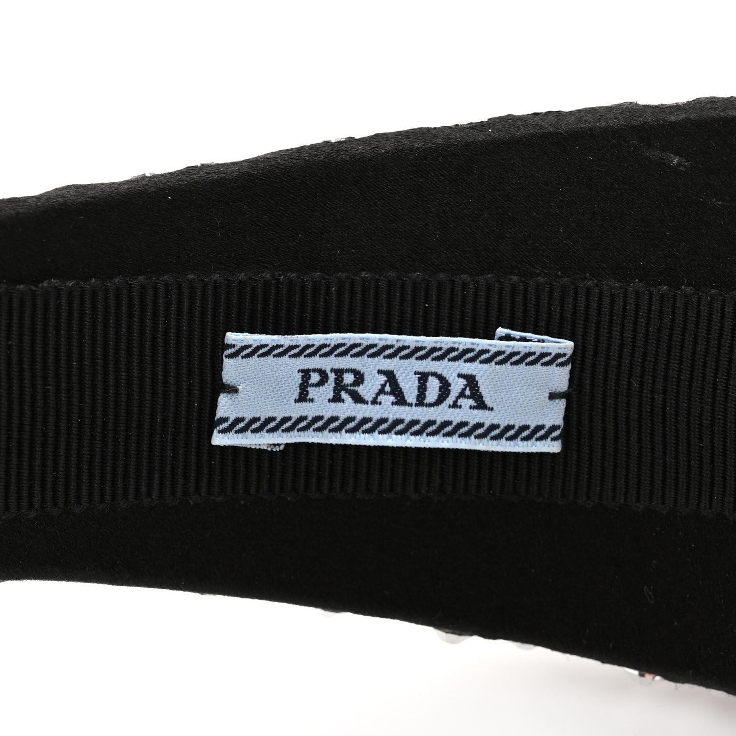 Satin Crystal Embellished Headband Metal