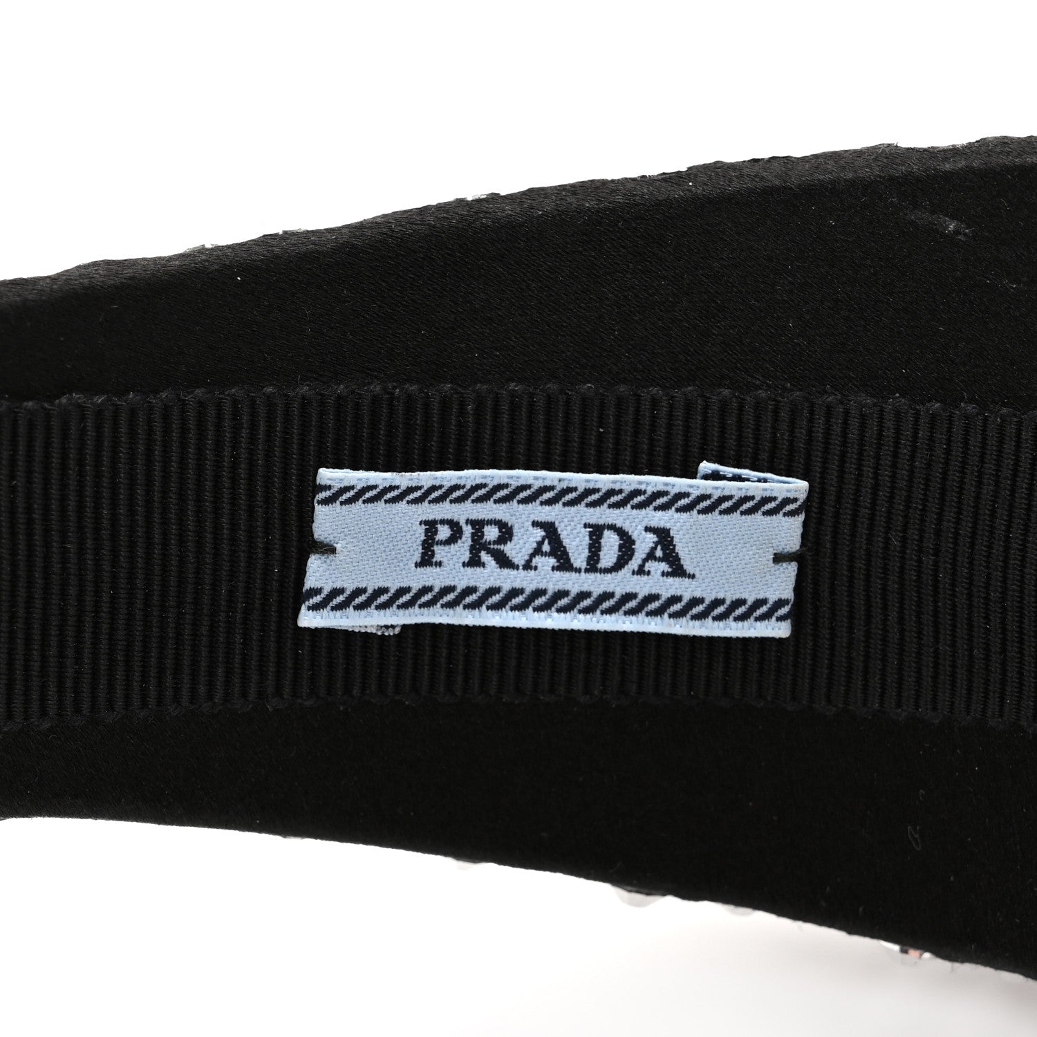 Prada Satin Crystal Embellished Headband Metal 5 of 8