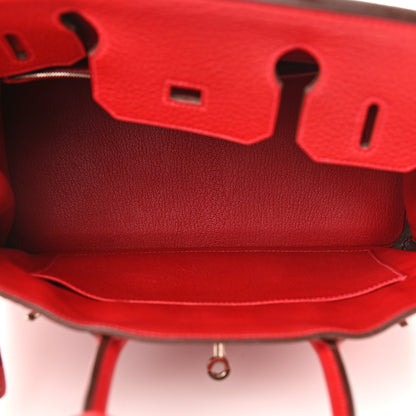Hermes Taurillon Clemence Birkin 30 Rouge Casaque 4 of 17