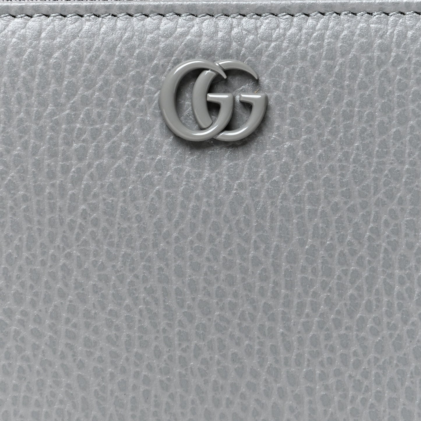 Dollar Calfskin Monochrome GG Marmont Zip Around Wallet Deep Grey