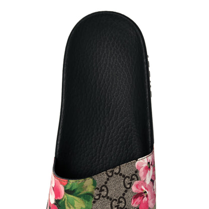 Gucci GG Supreme Monogram Blooms Slide Sandals 40 Beige Multicolor 7 of 8