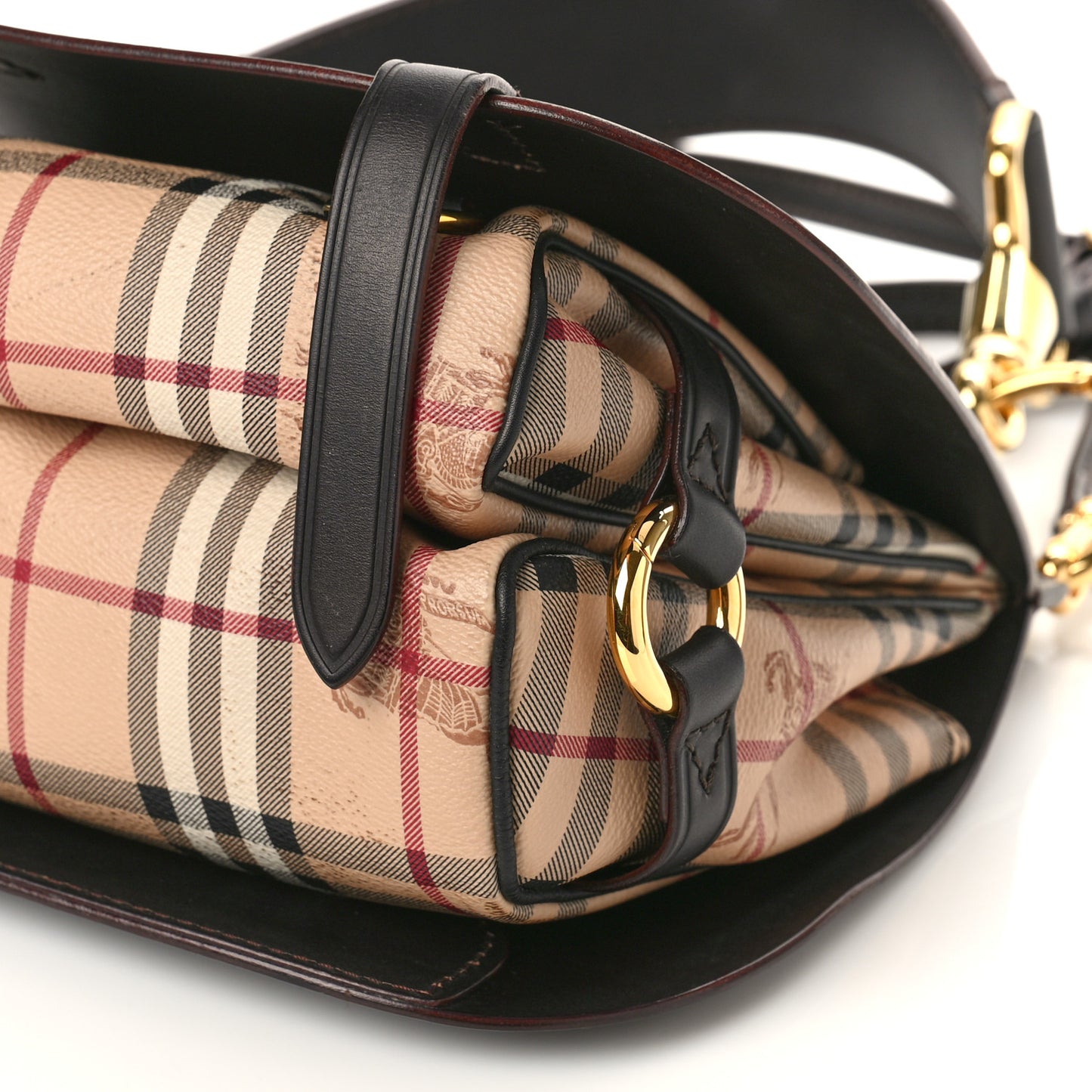 Haymarket Check Large Bridle Saddle Bag Dark Clove Brown