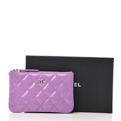 Chanel Patent Quilted Small Cosmetic Case Purple 8 of 8