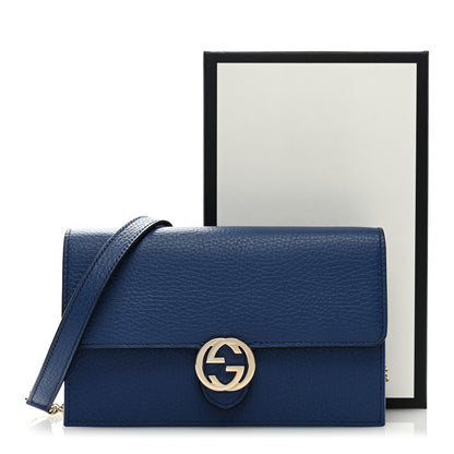 Gucci Dollar Calfskin Interlocking G Chain Wallet Caspian 9 of 9