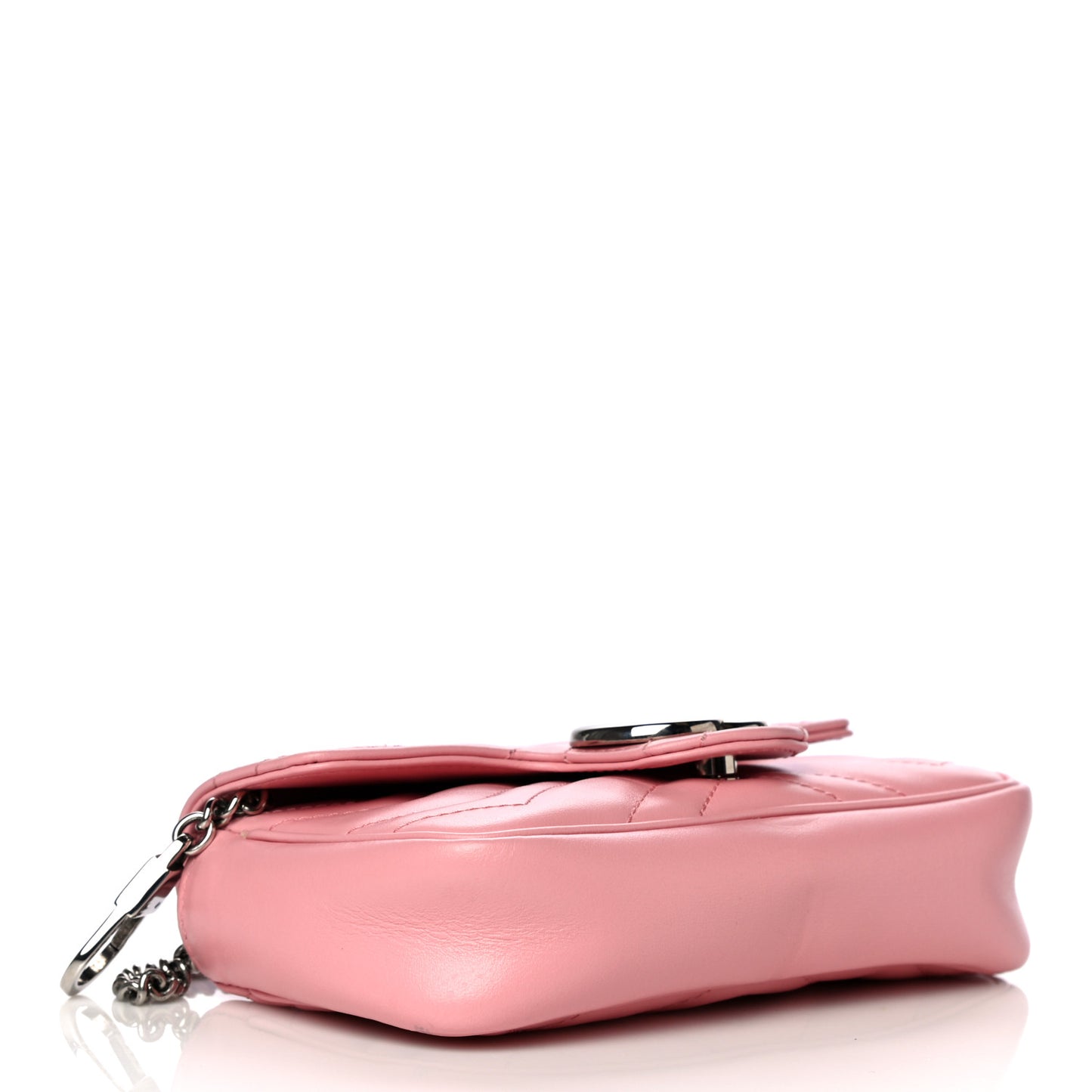 Calfskin Matelasse Super Mini GG Marmont Shoulder Bag Wild Rose