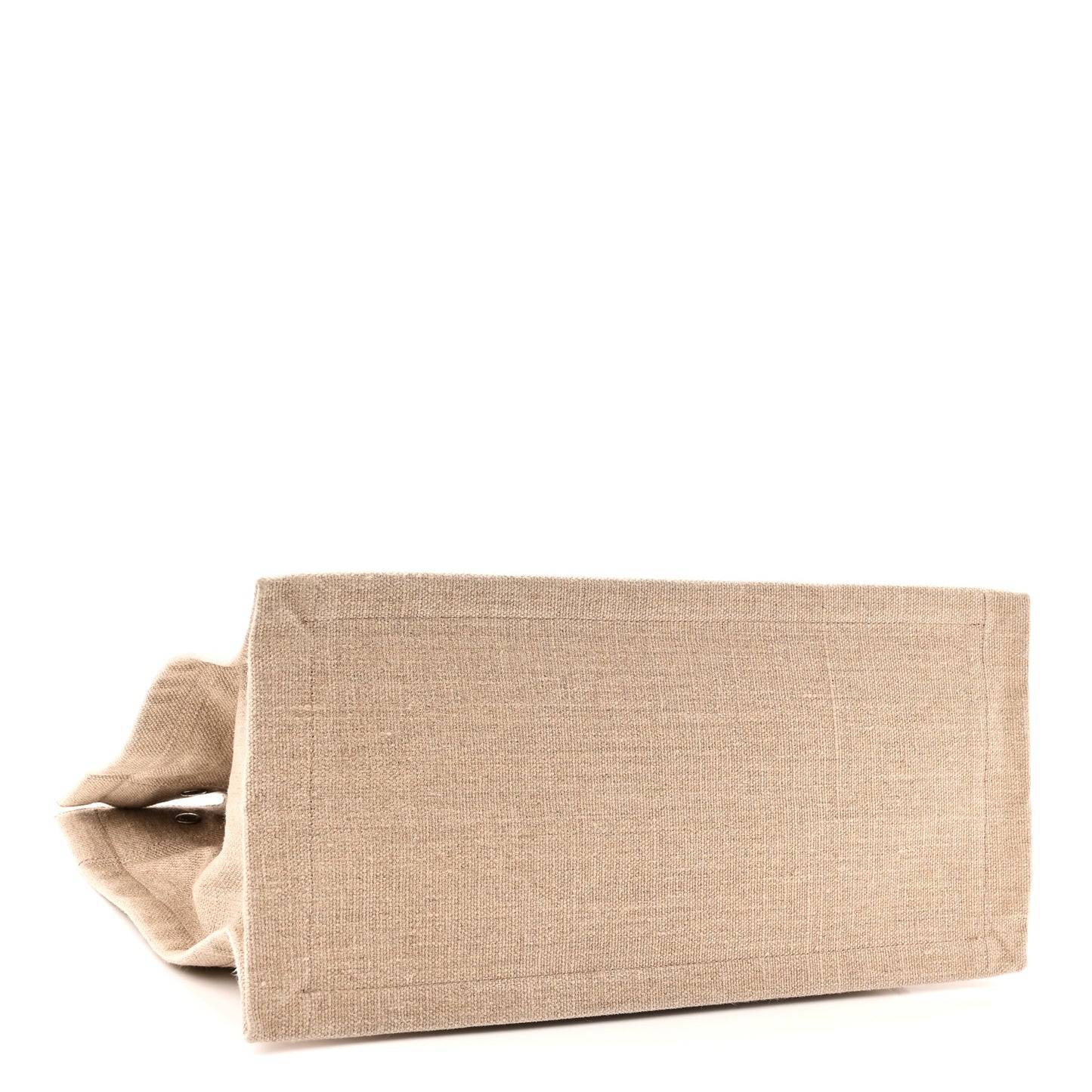 Linen Calfskin Small Rive Gauche Tote Greggio Natural