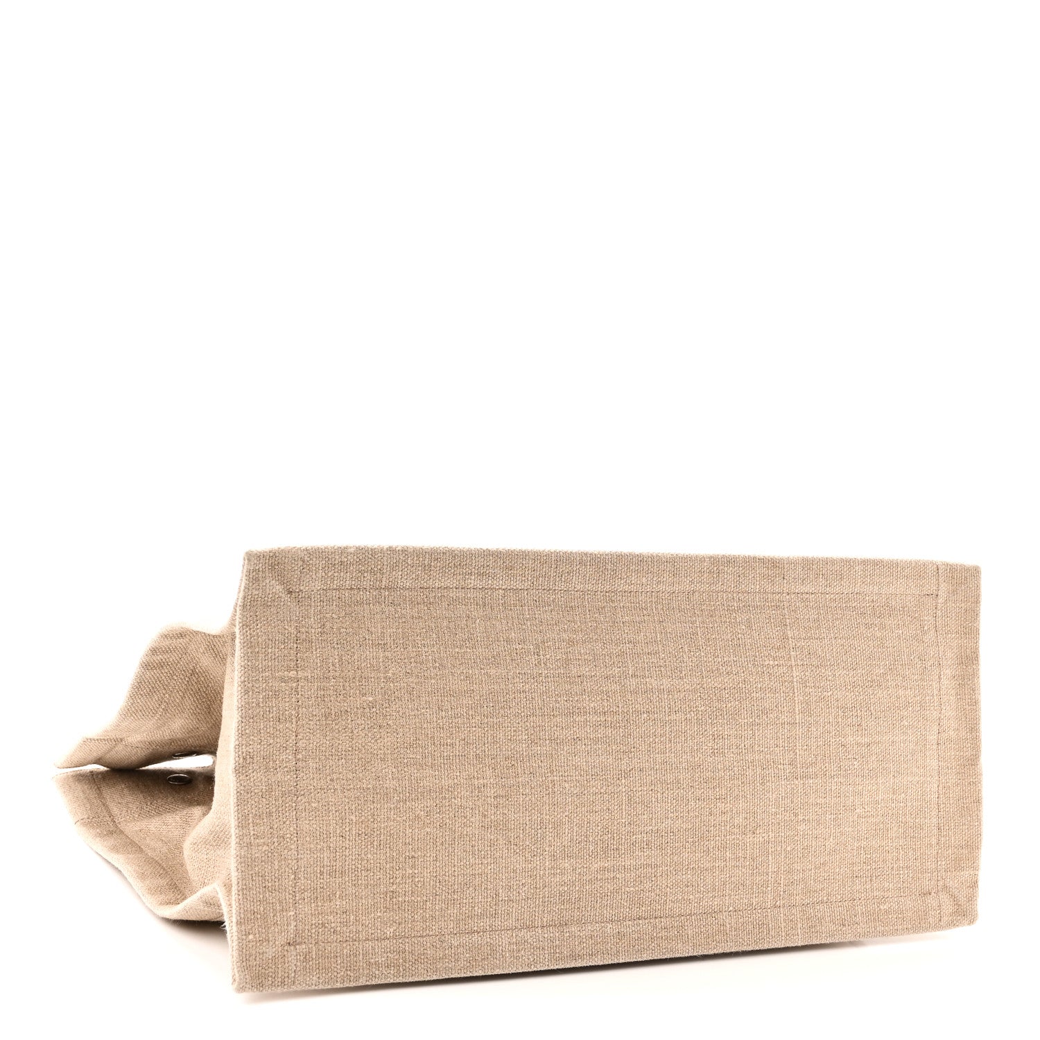 Saint Laurent Linen Calfskin Small Rive Gauche Tote Greggio Natural 4 of 9
