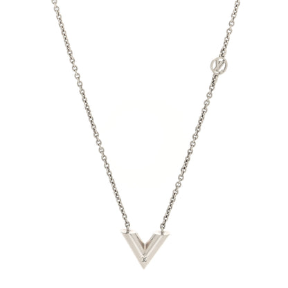 Louis Vuitton Metal Essential V Supple Necklace Silver 1 of 4