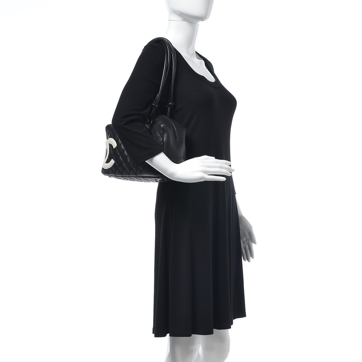 Calfskin Quilted Large Cambon Bowler Black