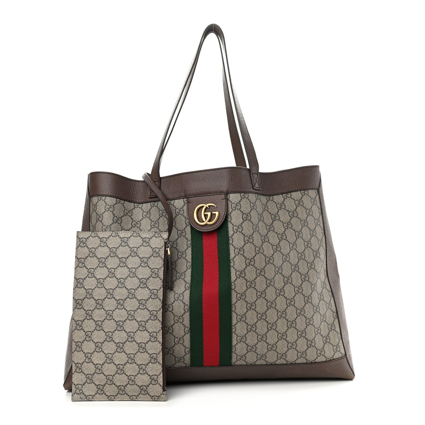 GG Supreme Monogram Web Ophidia Tote Brown