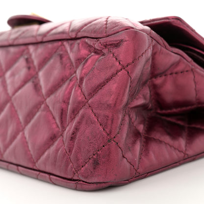 Chanel Metallic Aged Calfskin Quilted 2.55 Reissue 227 Flap Dark Red 10 of 14