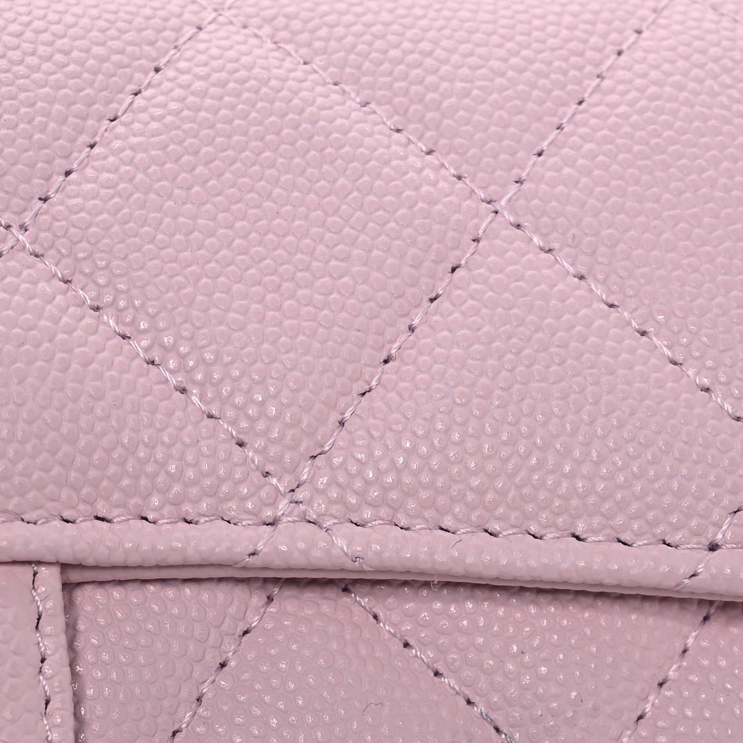 Caviar Quilted Medium Flap Wallet Light Pink