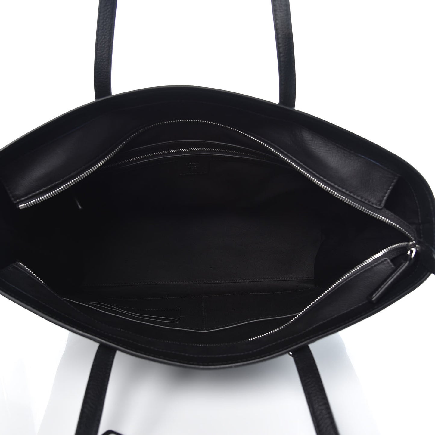 Calfskin Visetos Anya Shopper Tote Black