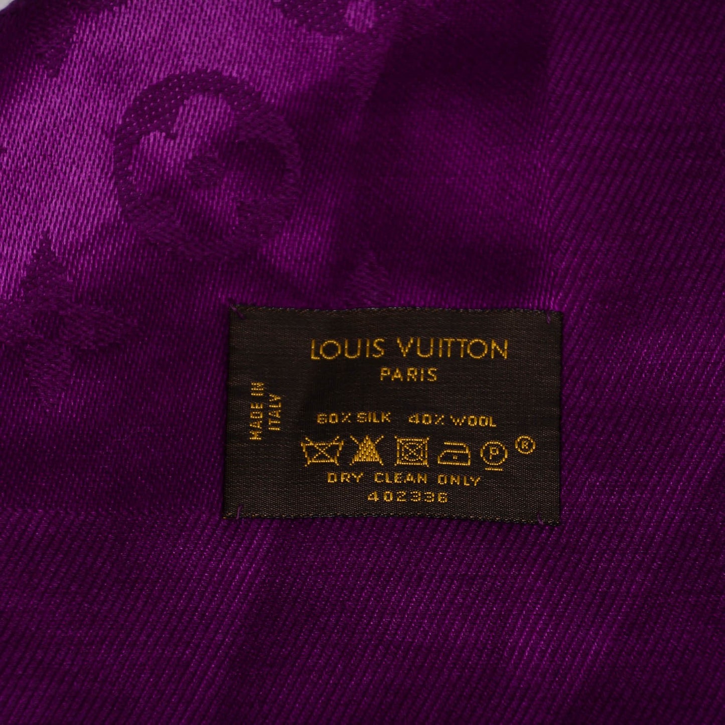 Silk Wool Monogram Voile Shawl Cassis