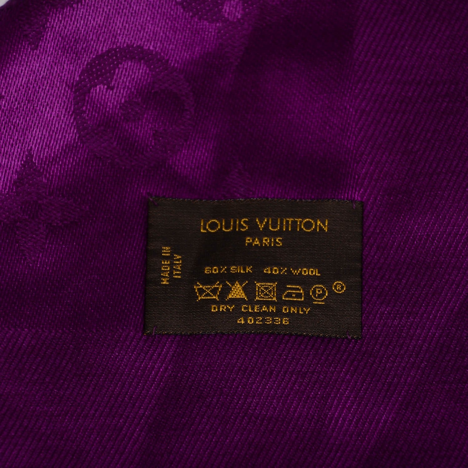 Louis Vuitton Silk Wool Monogram Voile Shawl Cassis 4 of 5