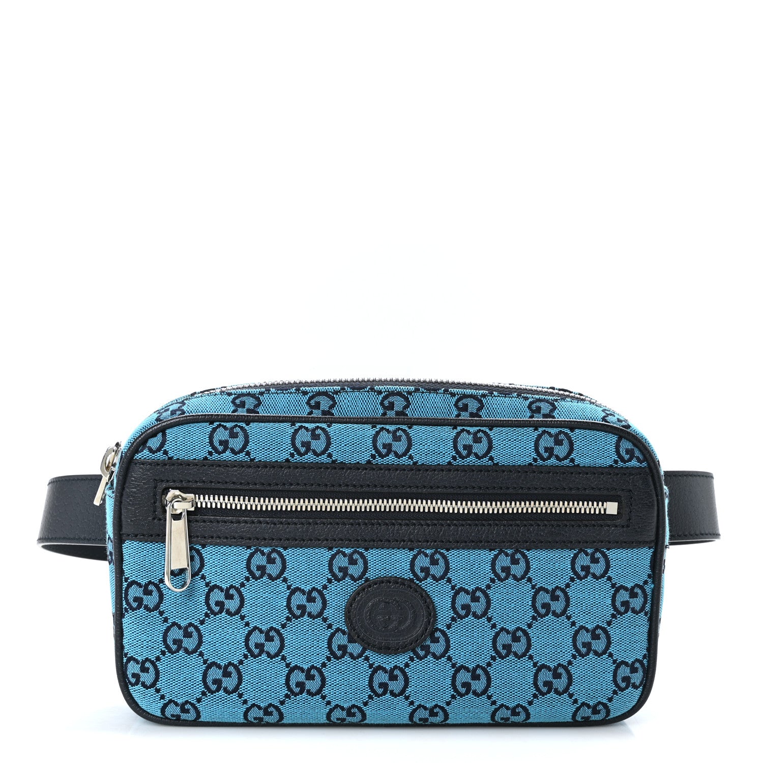 Gucci Monogram Multicolor Textured Calfskin Retro Interlocking G Belt Bag Light Blue 1 of 9