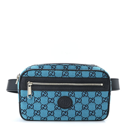 Gucci Monogram Multicolor Textured Calfskin Retro Interlocking G Belt Bag Light Blue 1 of 9