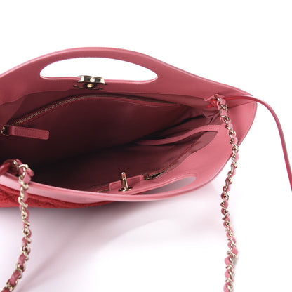 Chanel Calfskin Wool Large 31 Shopping Bag Red Pink 5 of 10