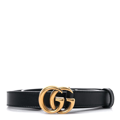 Gucci Calfskin Double G 20mm Belt 65 26 Black 1 of 5
