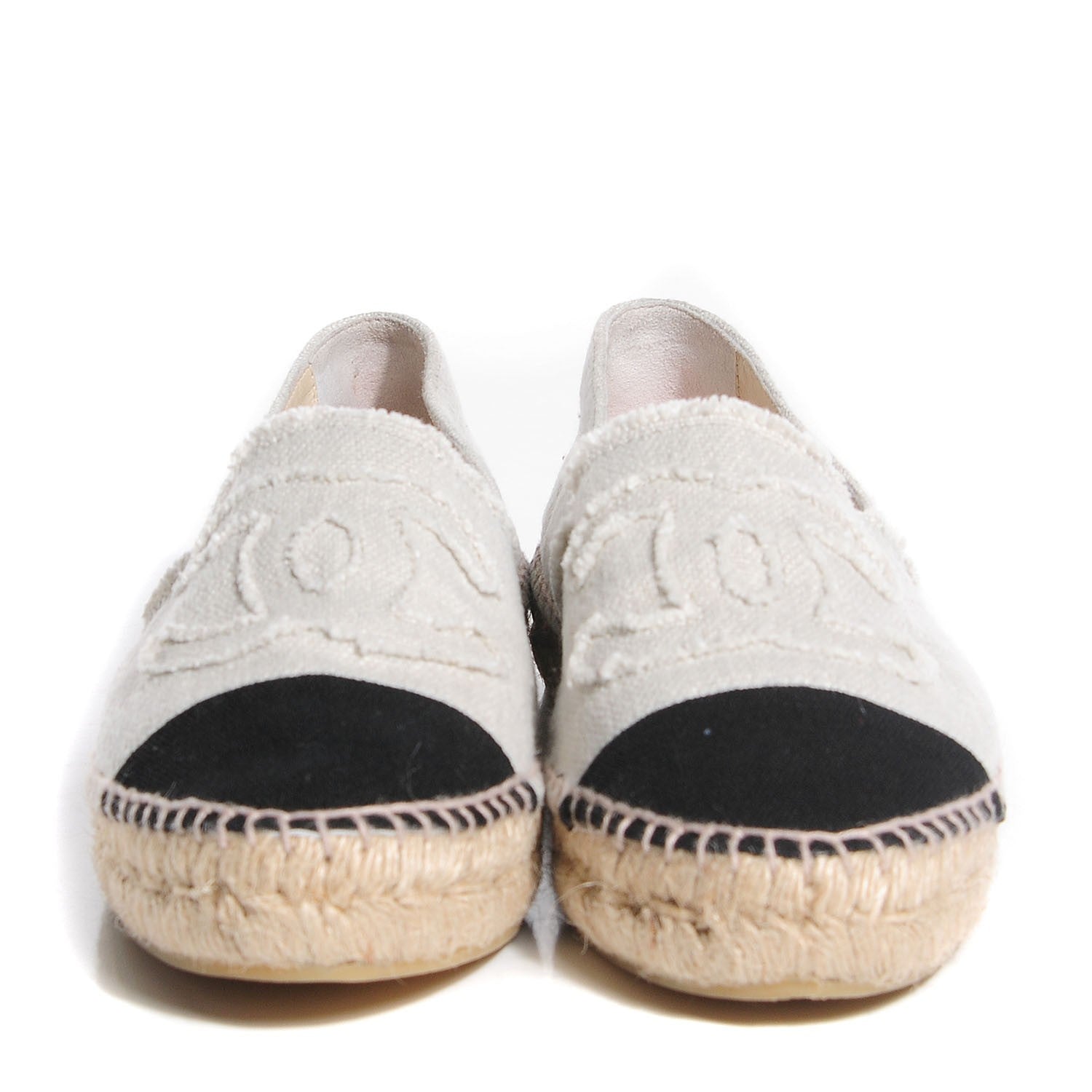 Chanel Toile CC Espadrilles 39 Beige Black 2 of 8