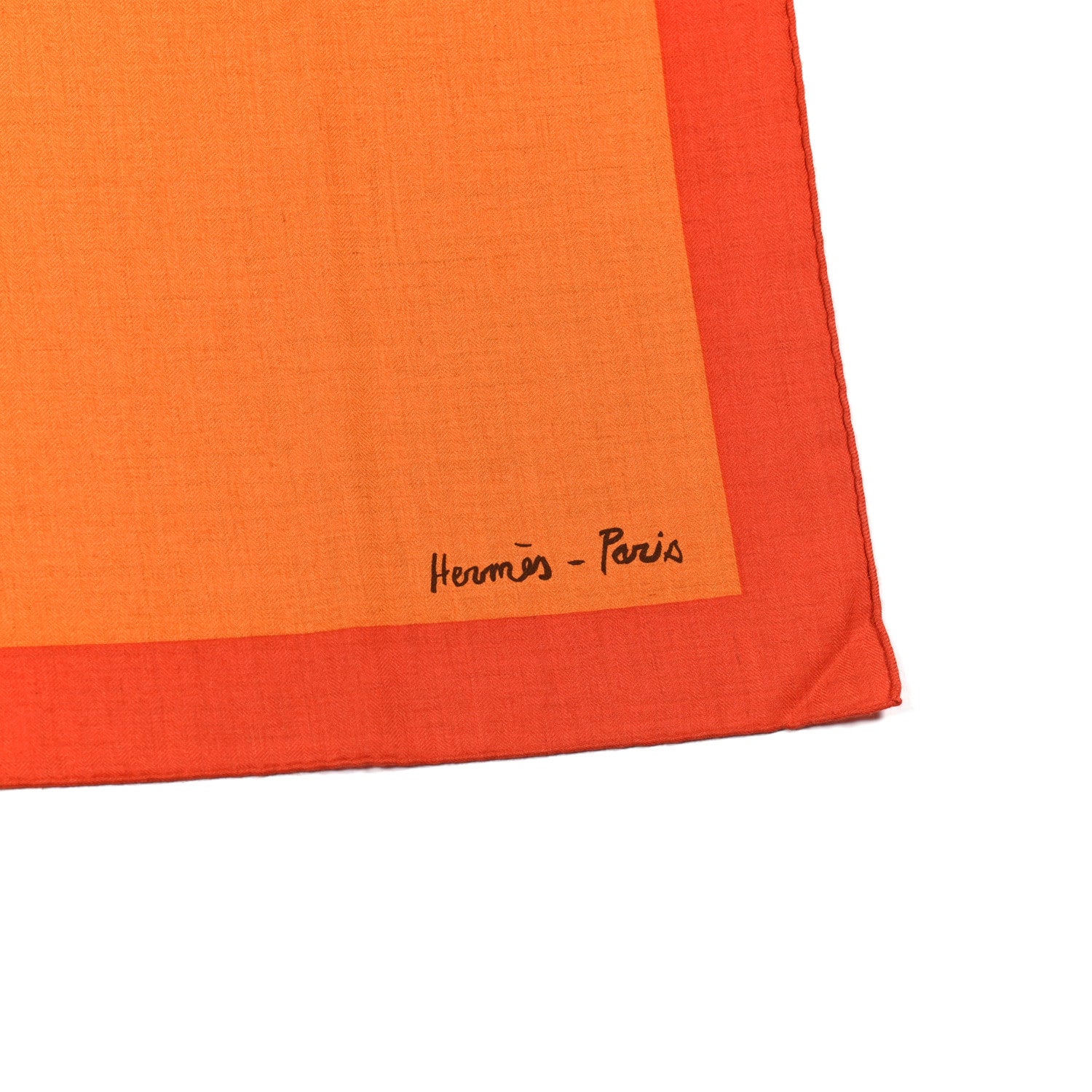 Hermes Cashmere Silk Chevaux Au Pre Shawl 140 Naturel Orange Potiron 4 of 5