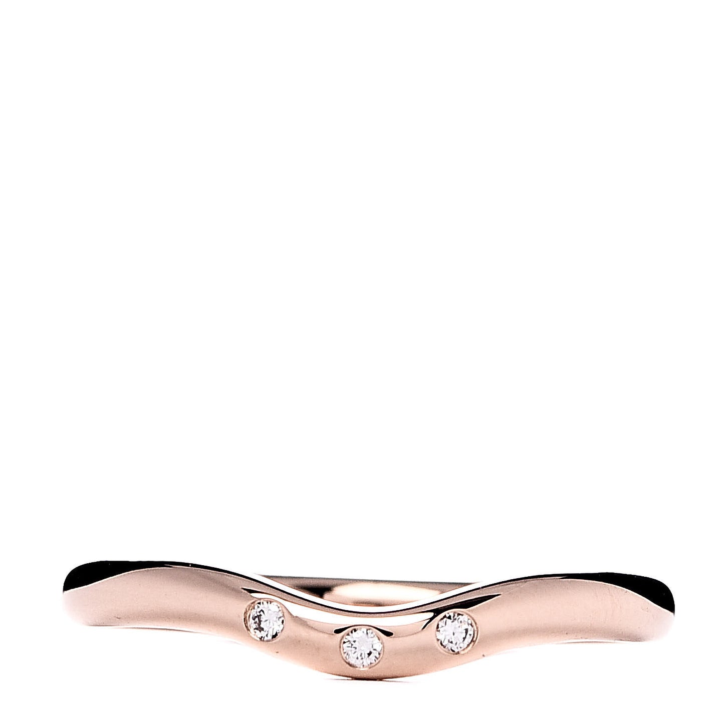 18K Rose Gold Diamond Elsa Peretti Wedding Band Ring 50 5.5