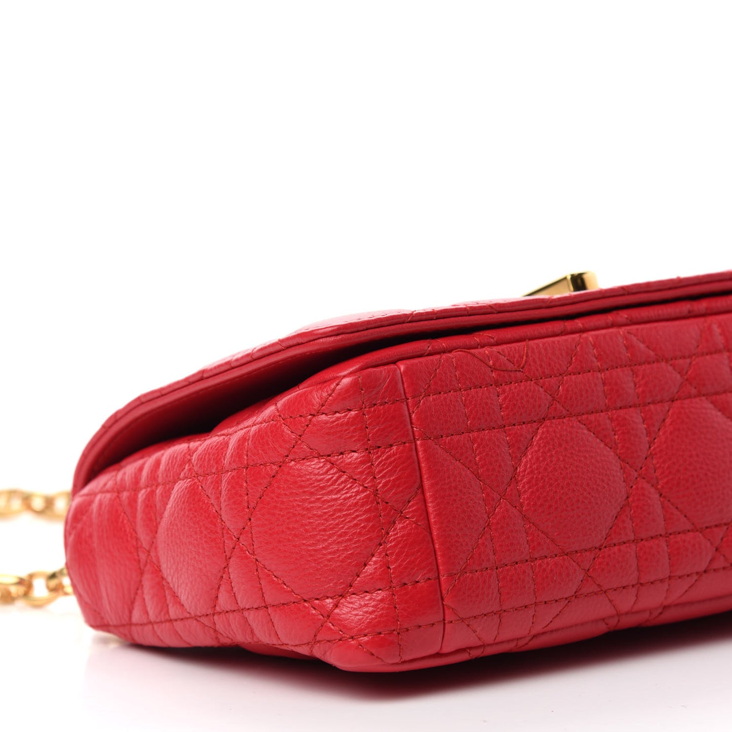 Calfskin Cannage Small Caro Bag Raspberry
